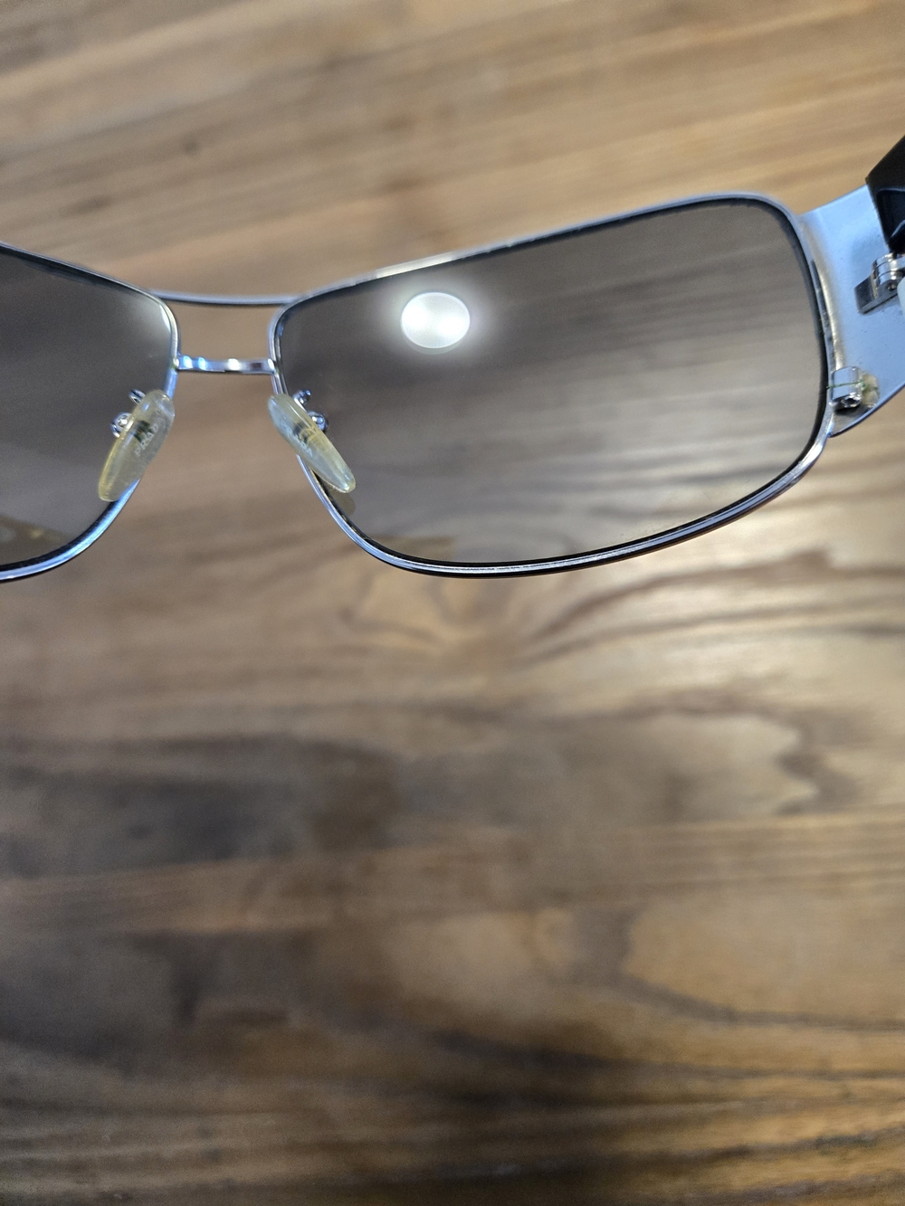 Prada Black and White Sunglasses Silver Metal Gradient - Picture 5 of 7